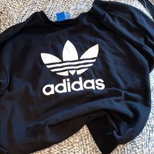 Oversized black adidas crewneck sweater